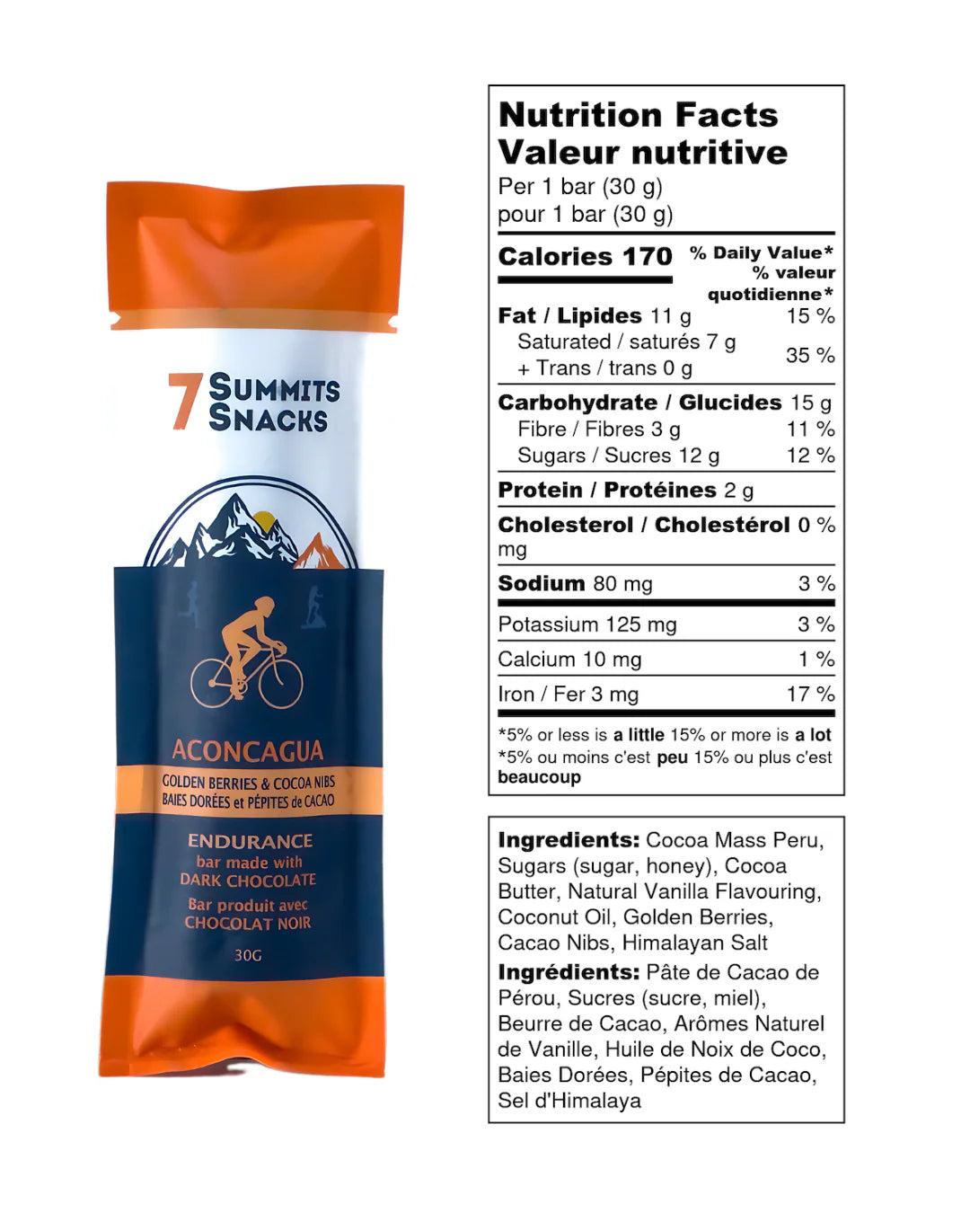 7 SUMMITS SNACKS Endurance Chocolate Bars