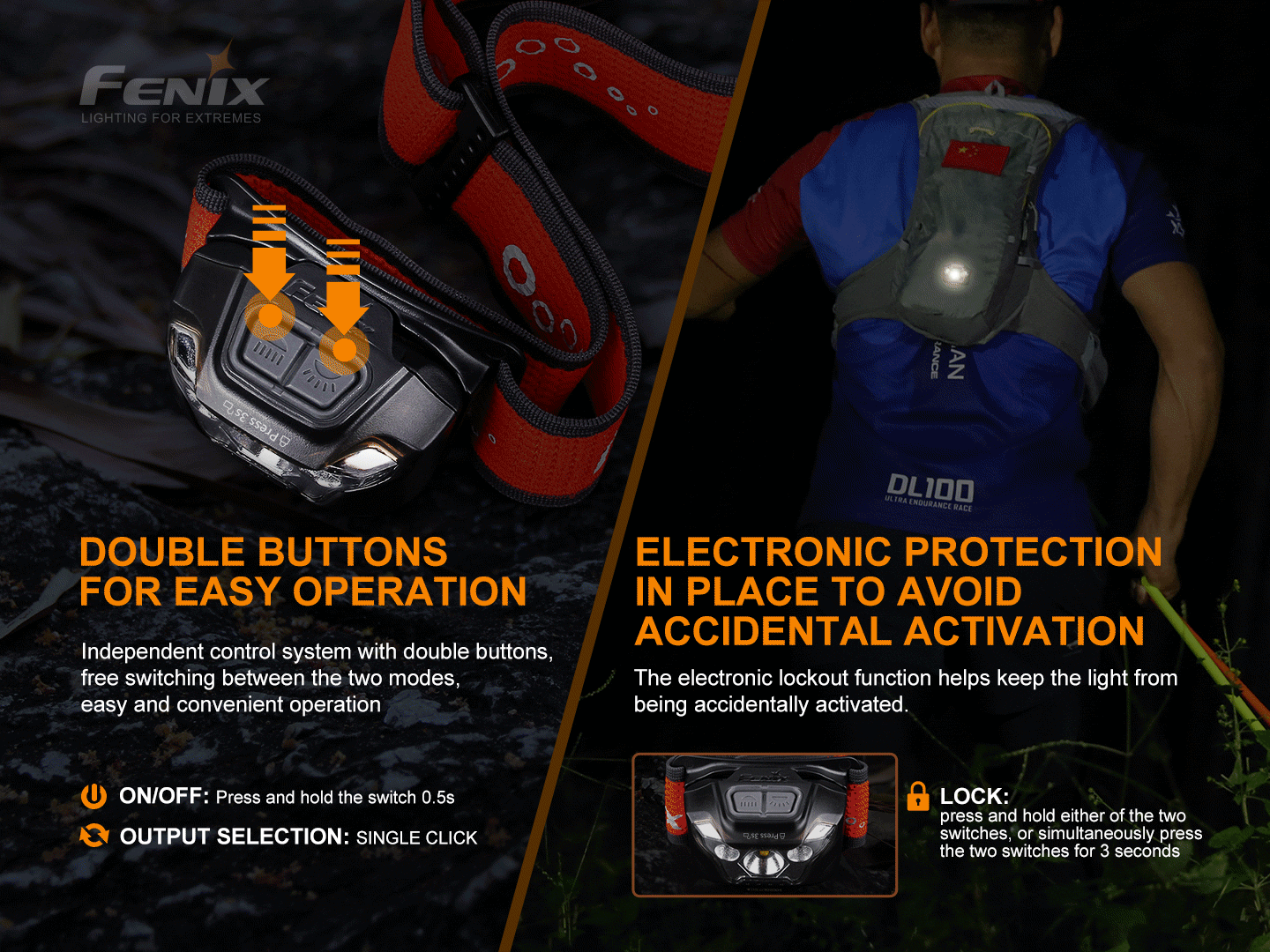 FENIX HL18R-T Lightweight Headlamp - 500 lumens