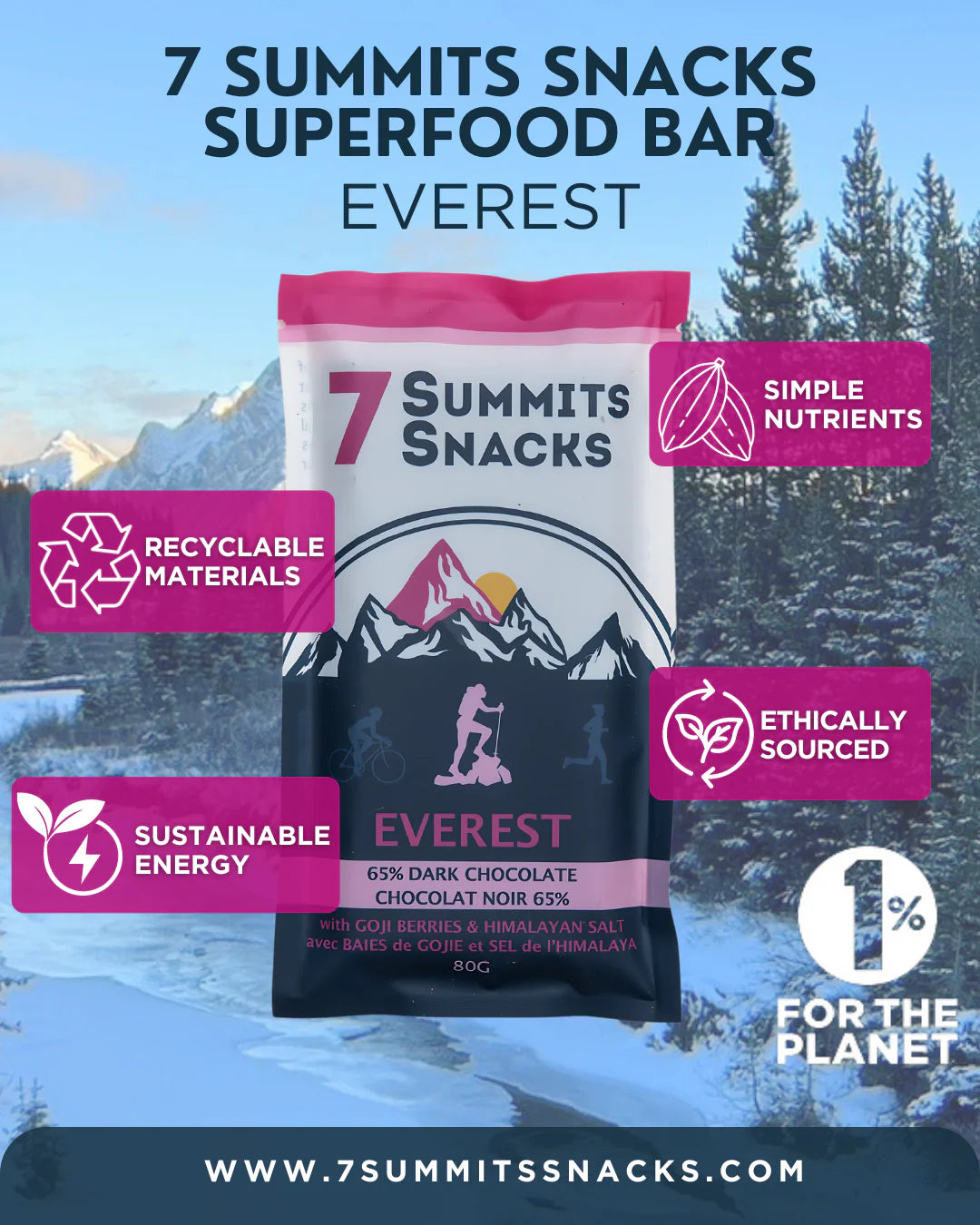 7 SUMMITS SNACKS Superfood Chocolate Bars