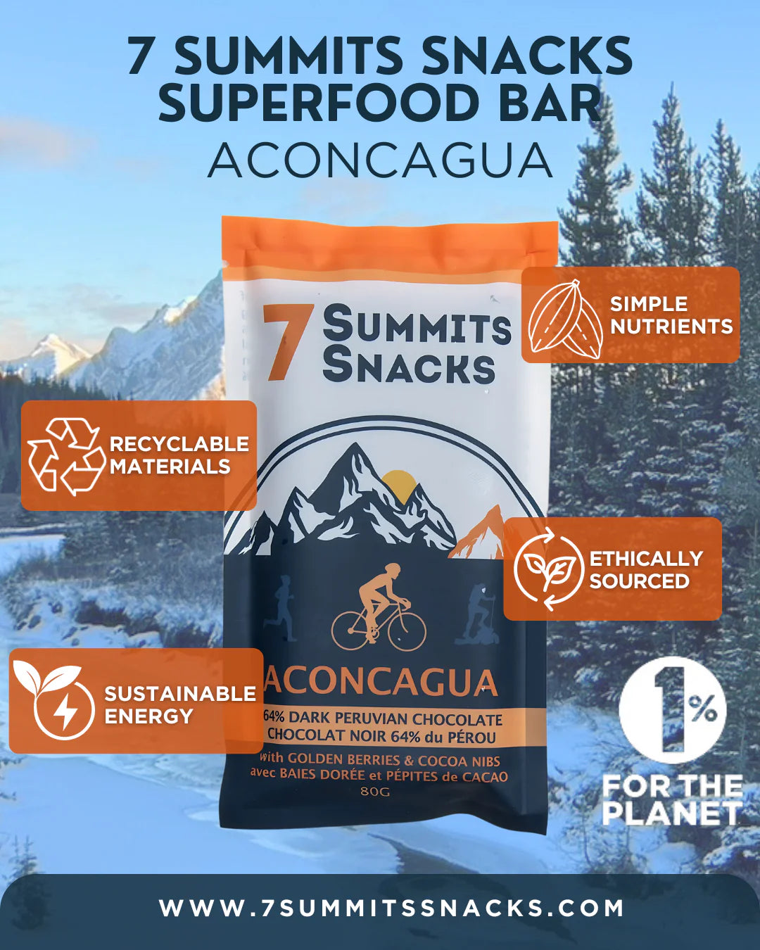 7 SUMMITS SNACKS Superfood Chocolate Bars