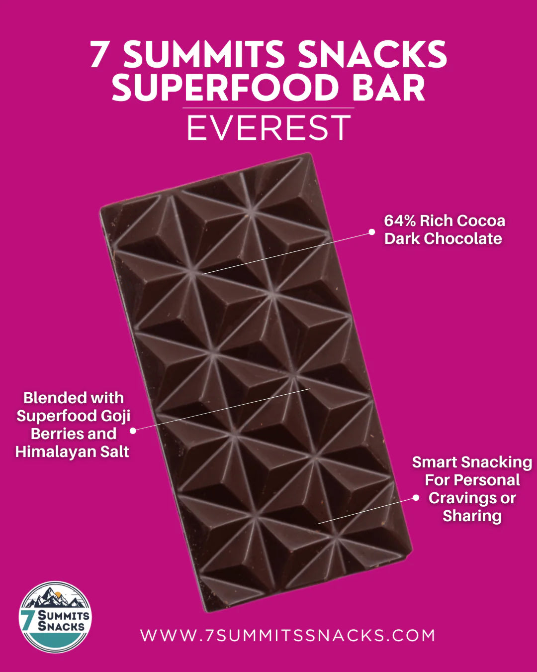 7 SUMMITS SNACKS Superfood Chocolate Bars