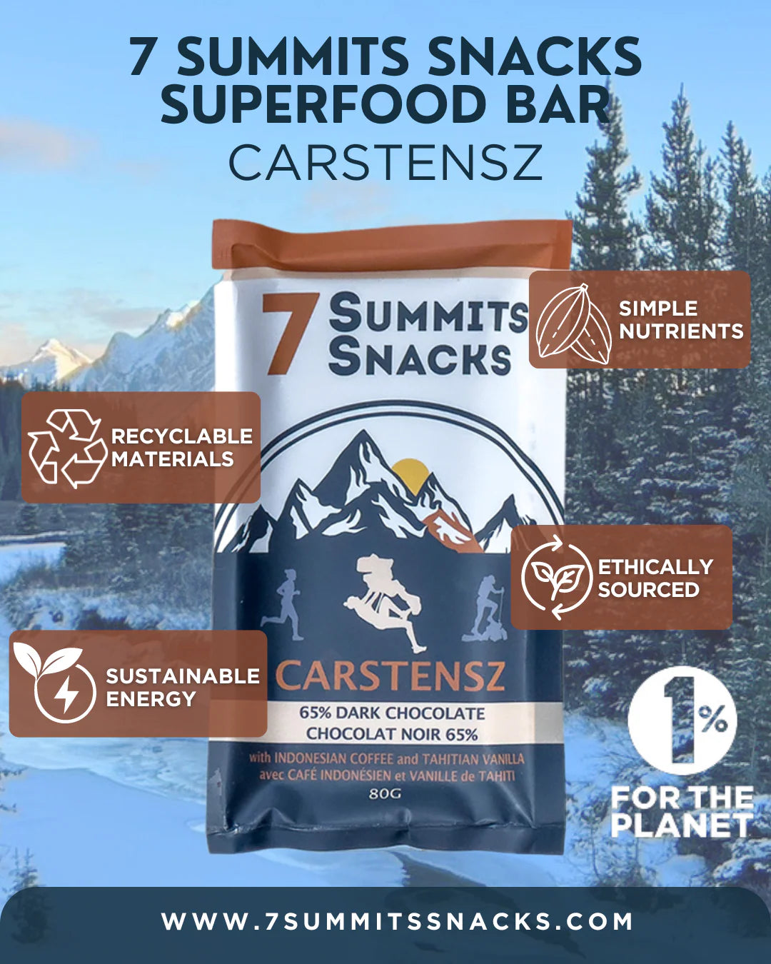 7 SUMMITS SNACKS Superfood Chocolate Bars