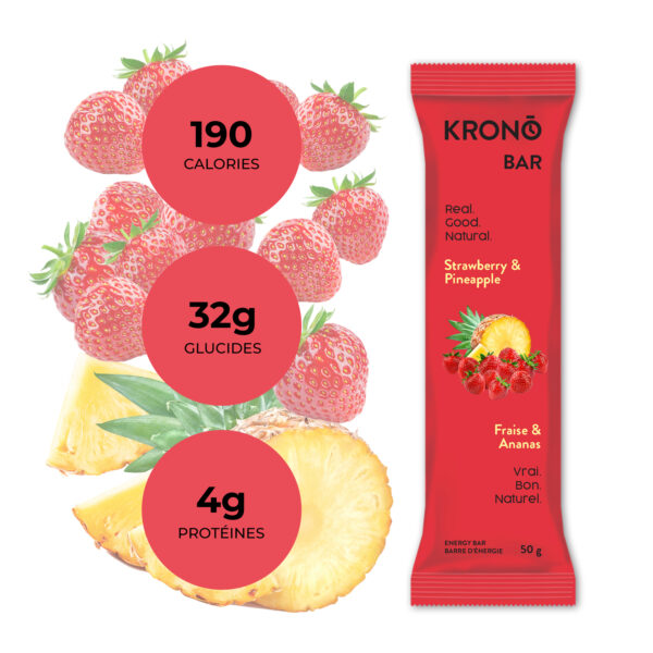 KRONO NUTRITION Energy Bar - Strawberry & Pineapple (4pk)