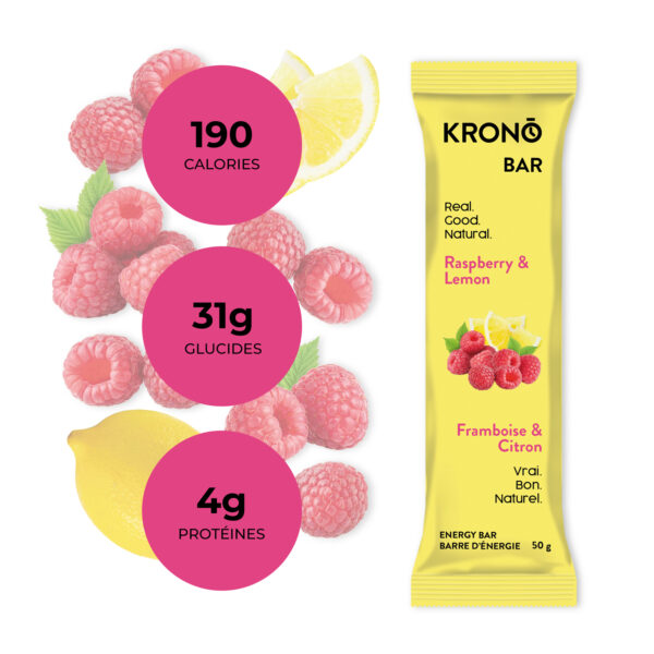 KRONO NUTRITION Energy Bar - Raspberry & Lemon (4pk)