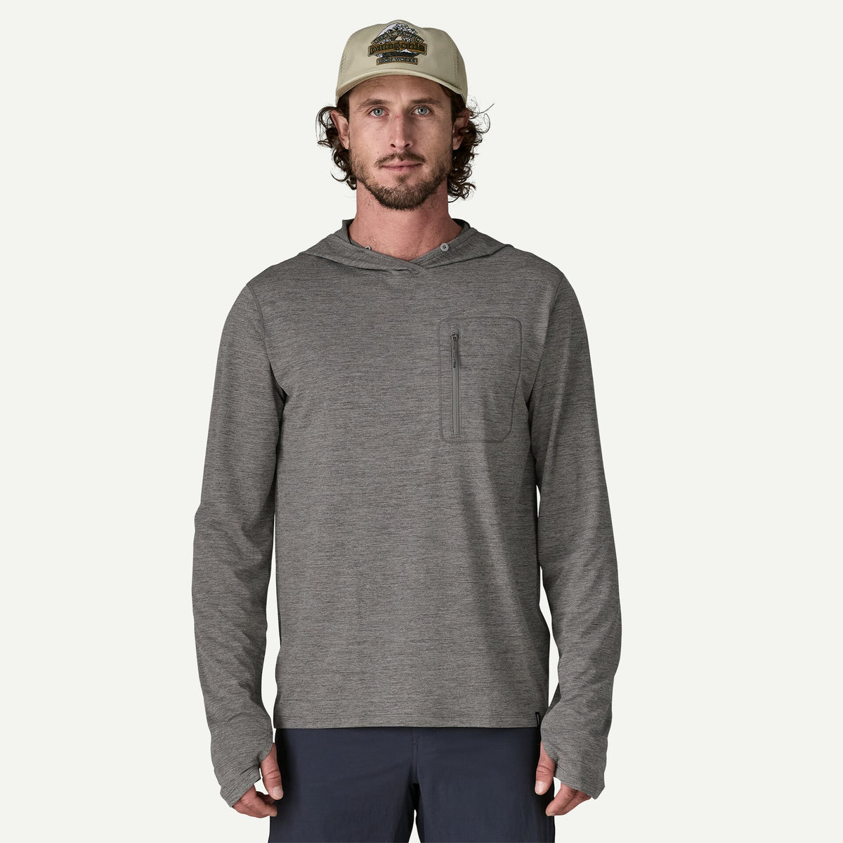 PATAGONIA Capilene Cool Sun Hoody - Men's - Model Front