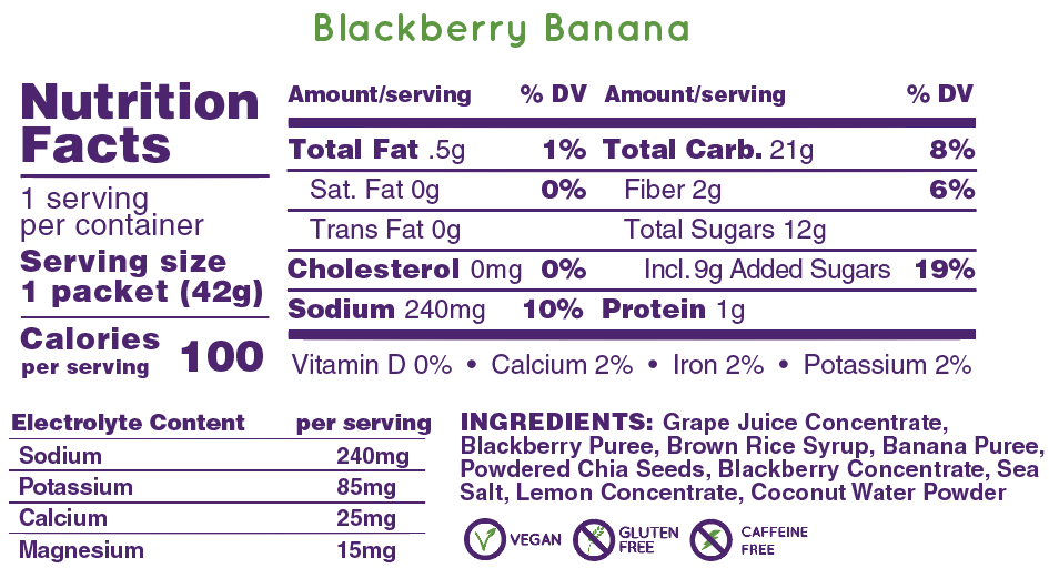 HUMA Chia Energy Gel Plus - Blackberry-Banana (4pk)