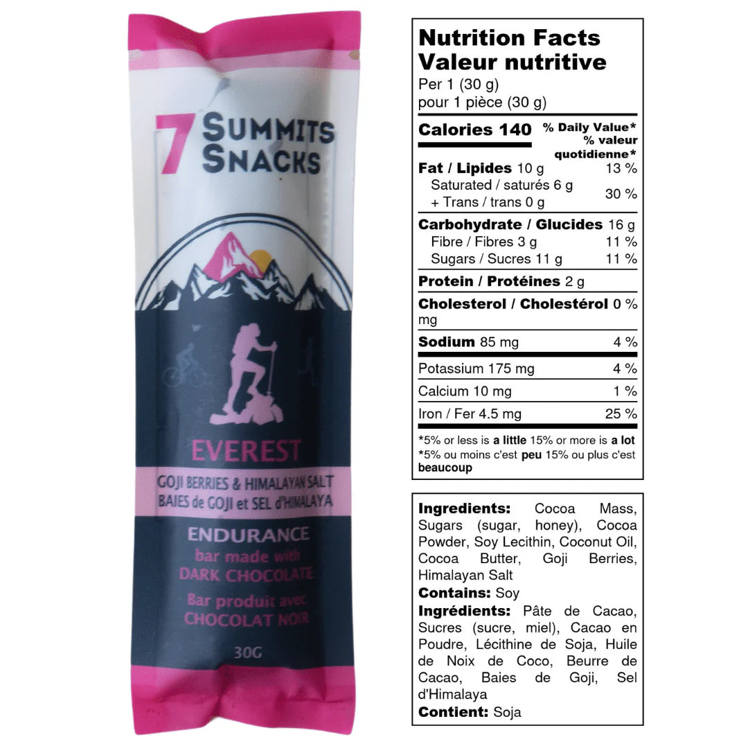 7 SUMMITS SNACKS Endurance Chocolate Bars