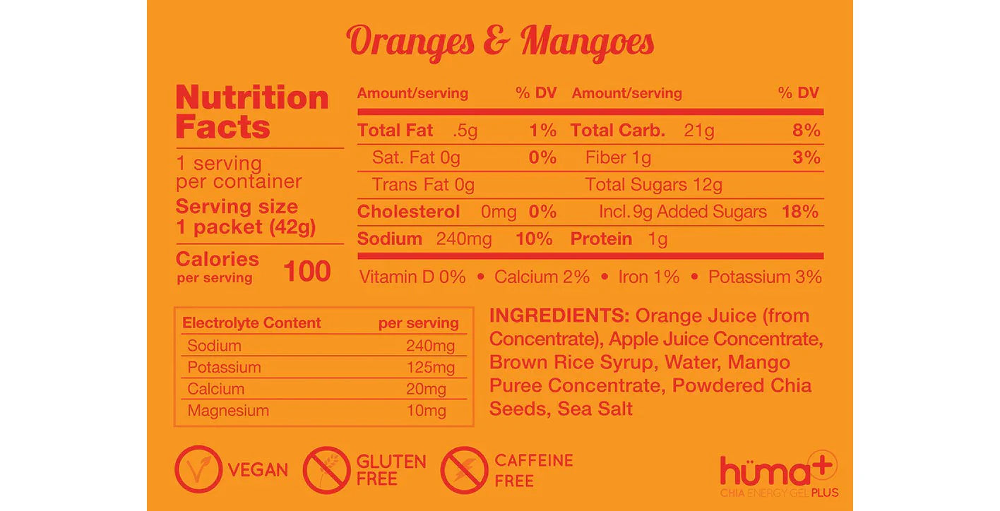HUMA Chia Energy Gels Plus