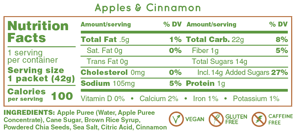 HUMA Chia Energy Gel - Apples and Cinnamon (4pk)