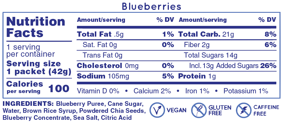 HUMA Chia Energy Gel - Blueberry (4pk)