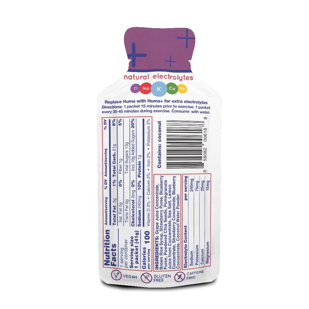 HUMA Chia Energy Gel Plus - Berries & Pomegranate (4pk)