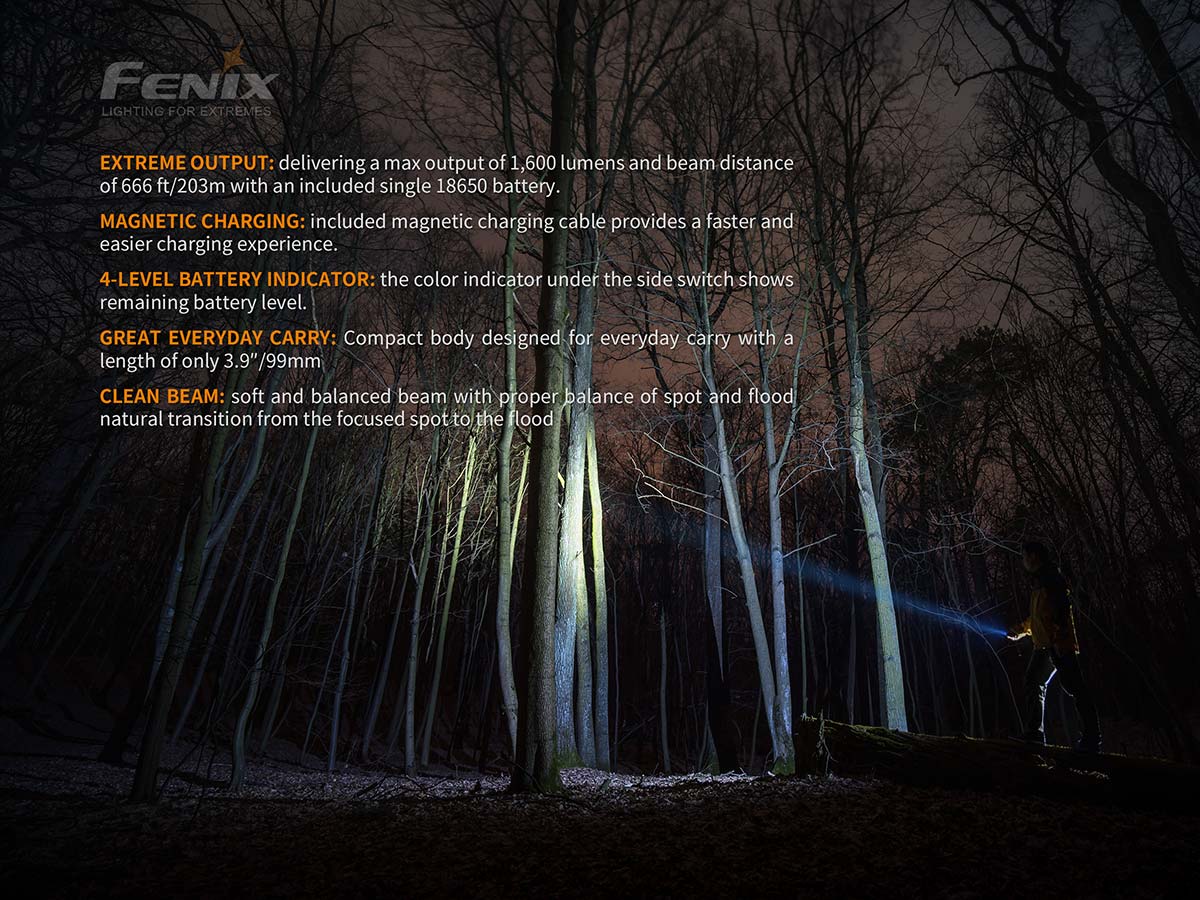 FENIX E30R Rechargeable Flashlight - 1,600 lumens