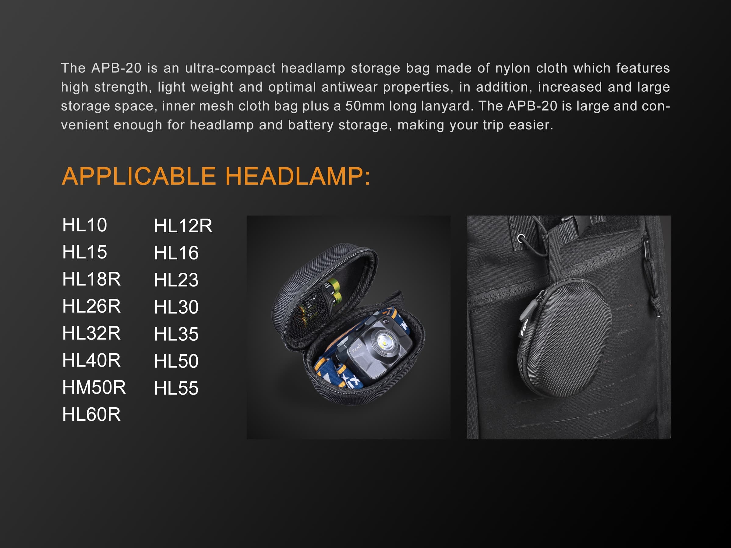 FENIX APB-20 Headlamp Carry Case