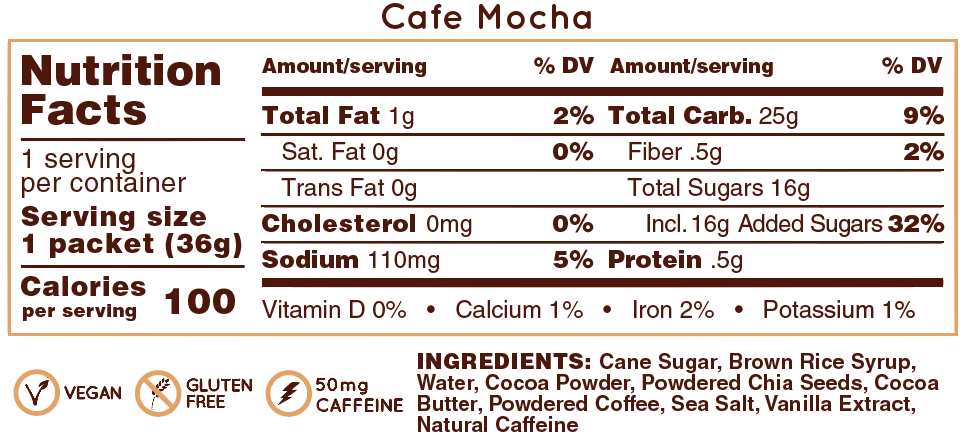 HUMA Chia Energy Gel - Mocha (Caffeinated) (4pk)