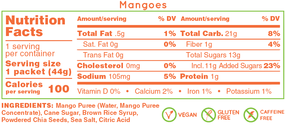HUMA Chia Energy Gel - Mango (4pk)