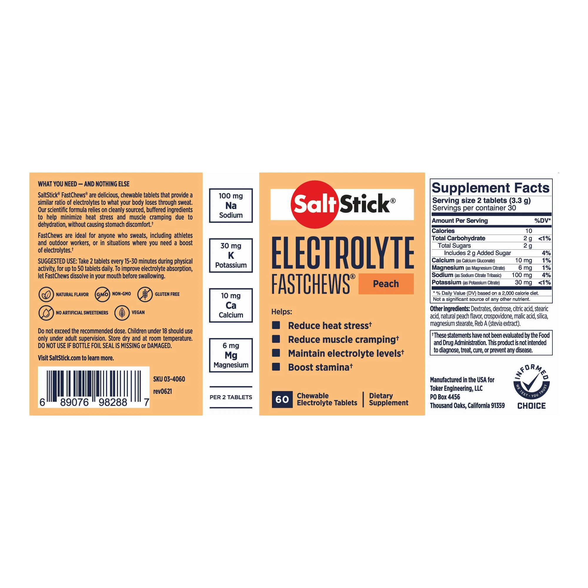 SALTSTICK FastChews - Peach (10ct)