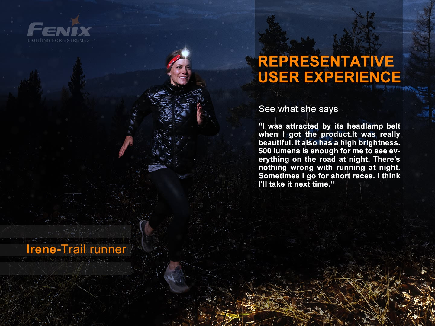 FENIX HL18R-T Lightweight Headlamp w/ Carry Case - 500 lumens