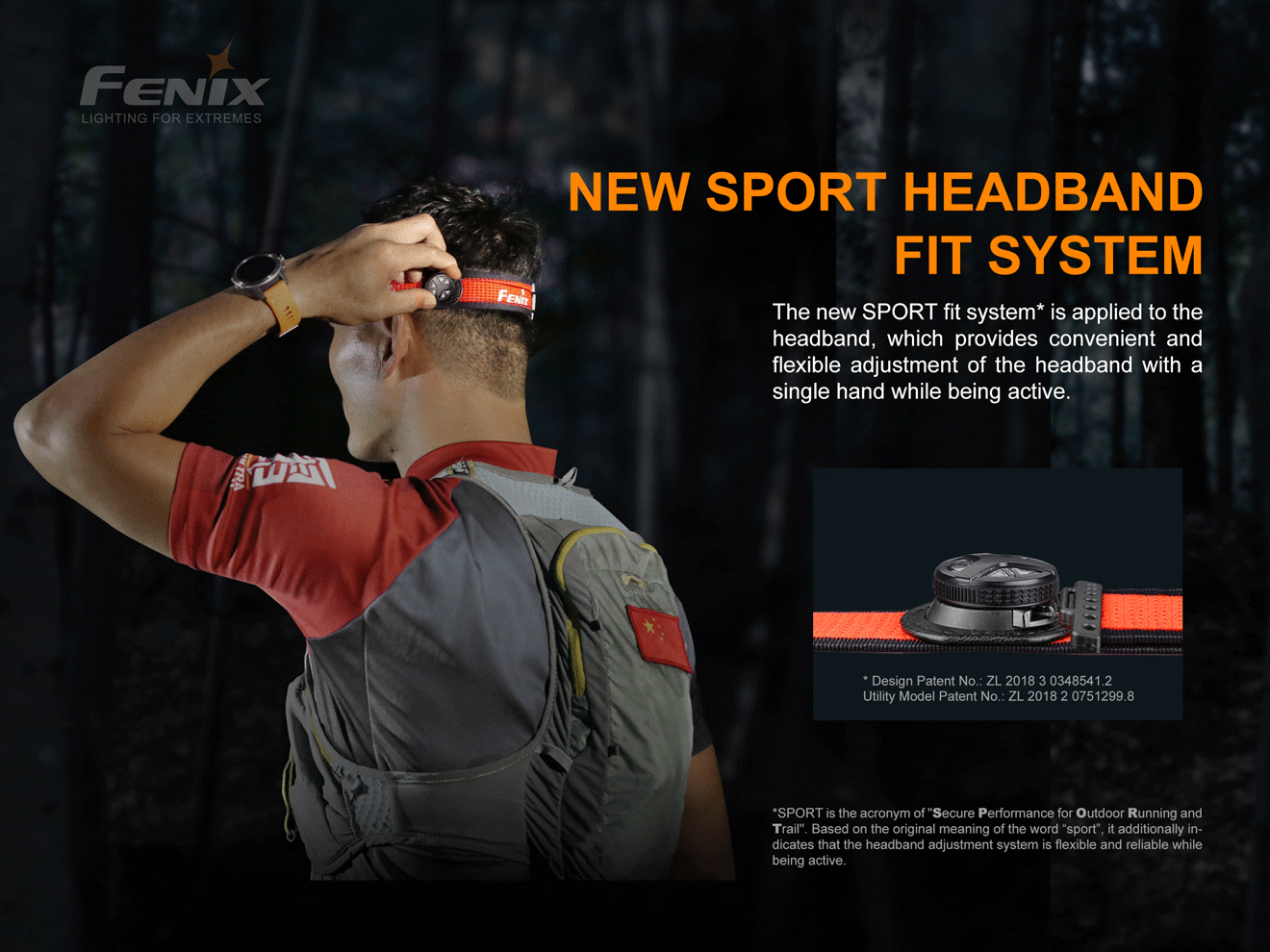 FENIX HM65R-T Rechargeable Headlamp with SPORT Headband Fit System