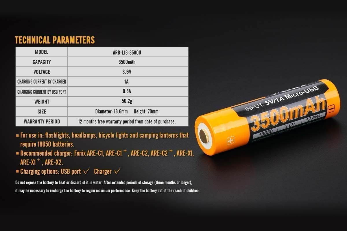 FENIX ARB-L18-3500U Rechargeable Battery