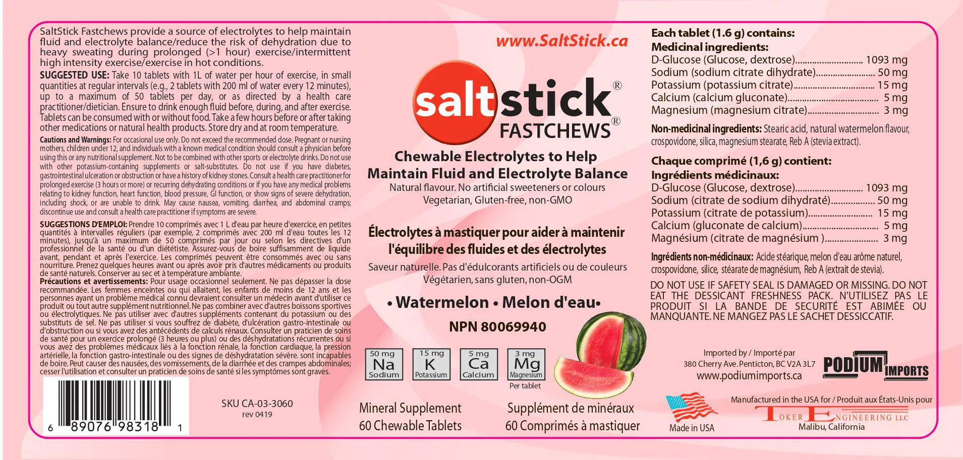 SALTSTICK FastChews - Watermelon