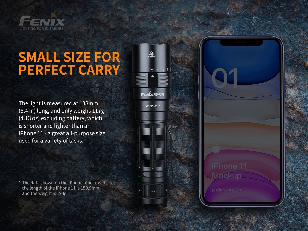 FENIX PD40R V2.0 Rechargeable Flashlight - 3,000 Lumens