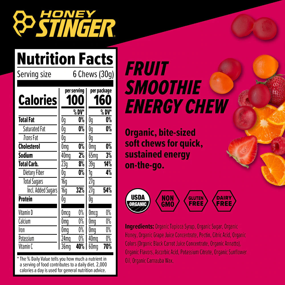 HONEY STINGER Energy Chews - Fruit Smoothie (4pk)