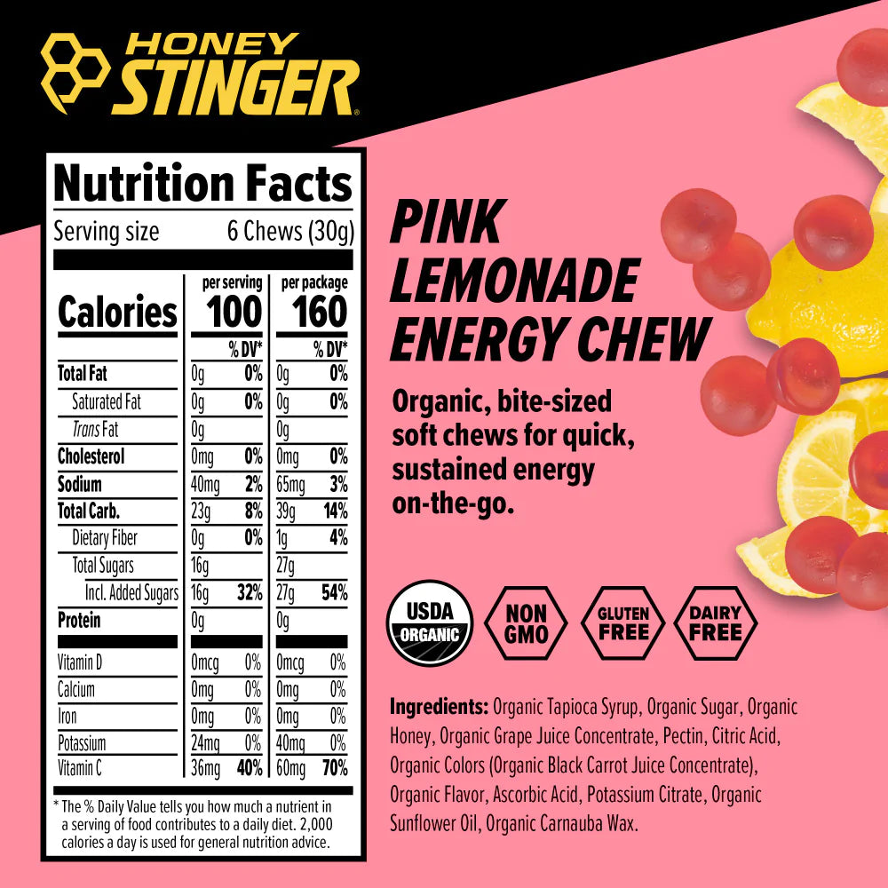 HONEY STINGER Energy Chews - Pink Lemonade (4pk)