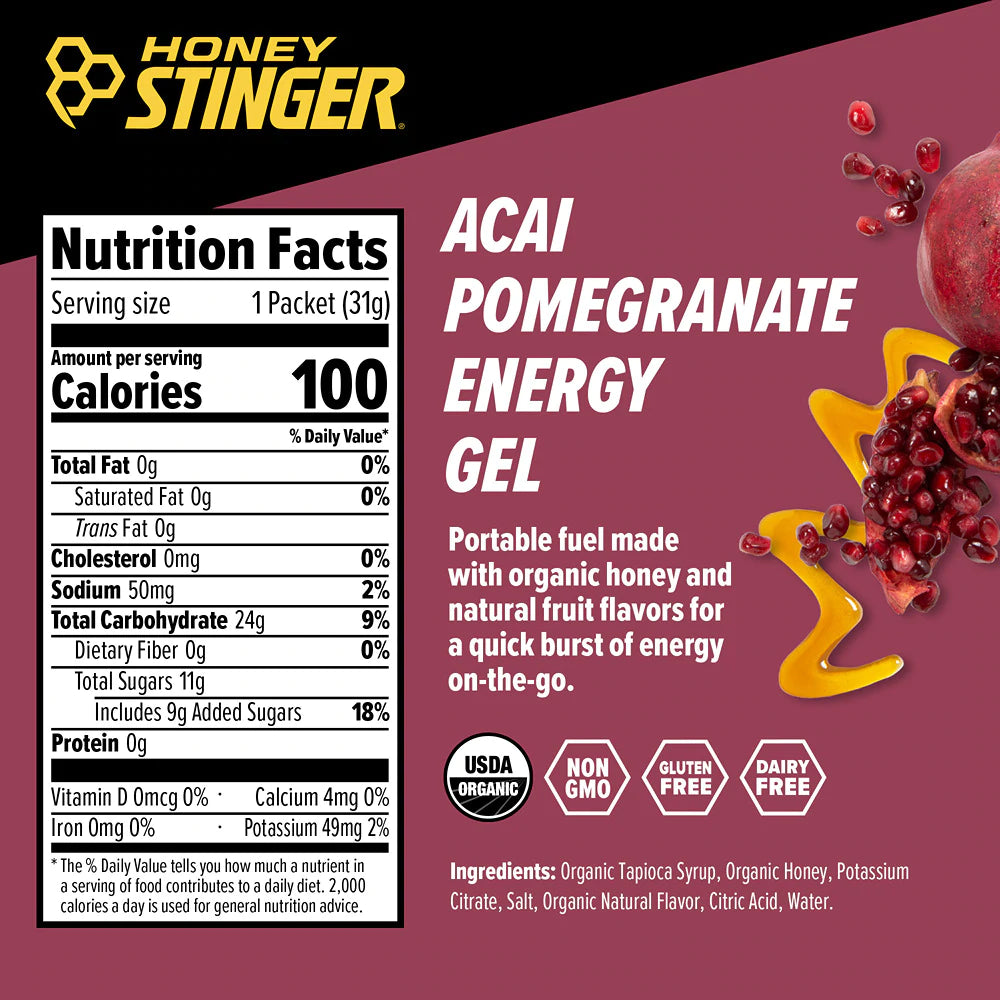 HONEY STINGER Energy Gel - Acai Pomegranate (4pk)