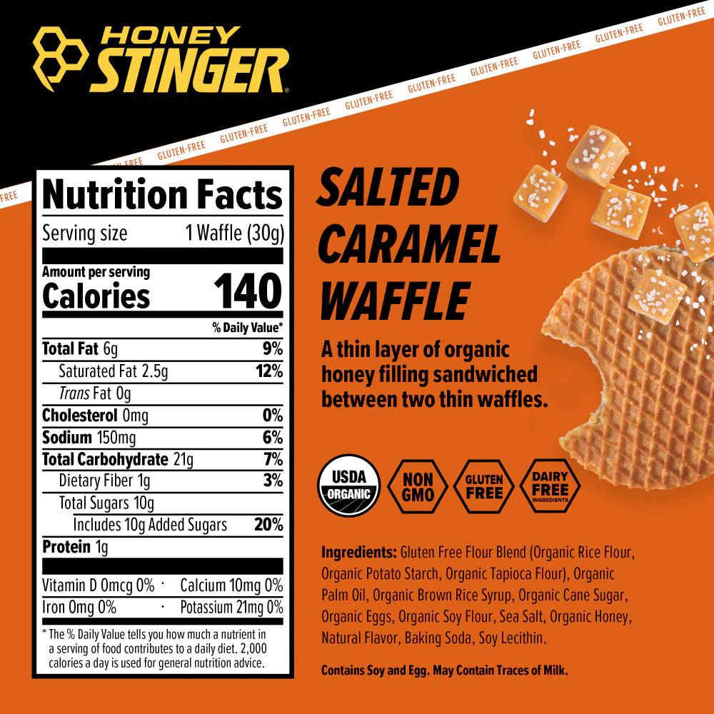 HONEY STINGER Gluten-Free Waffles - Salted Caramel (4pk)